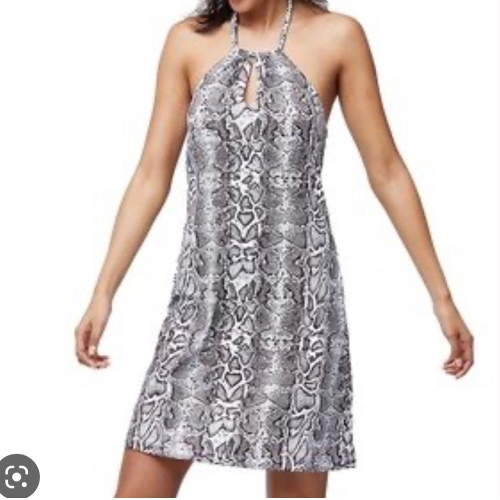 Tommy Bahama black and white animal print halter dress - S/P